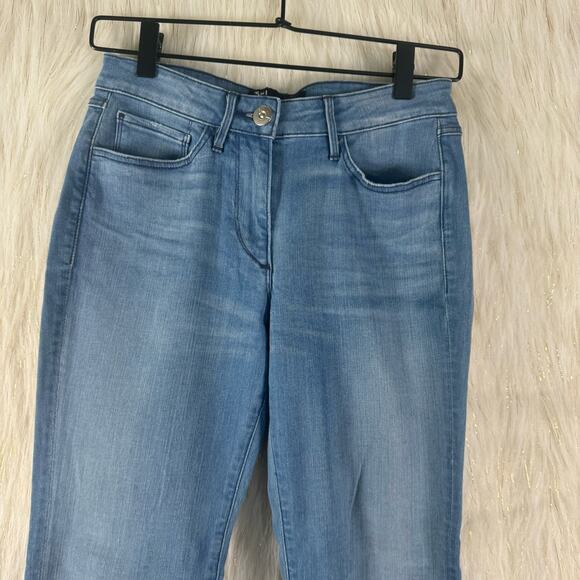 3x1 Womens Bootcut Jeans Raw Hem Crop Mid Rise Stretch Cotton Blend Med Wash 25 - Picture 2 of 10